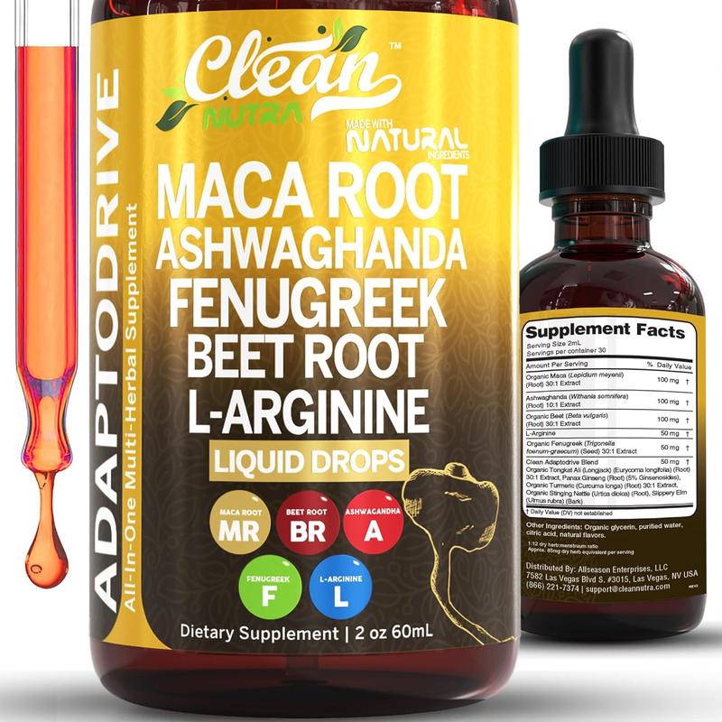 Clean Nutra Maca Root Drops for Women Ashwagandha, Fenugreek, Beet Root, L-Arginine & More